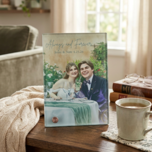 Custom Watercolor Glass Print with Metal Stand - 5x7"